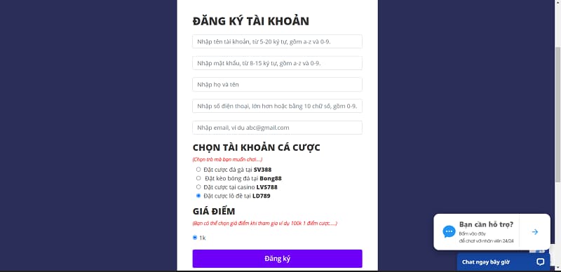 Hướng dẫn đăng ký mạng lô đề member ld789